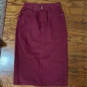 Burgandy midi skirt‎